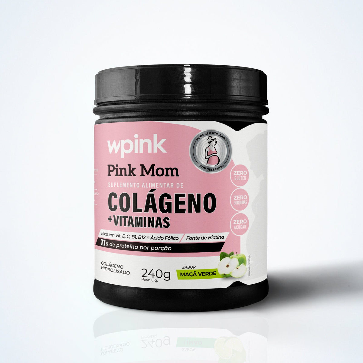 colágeno pink mom - maçã verde - 240g - wp