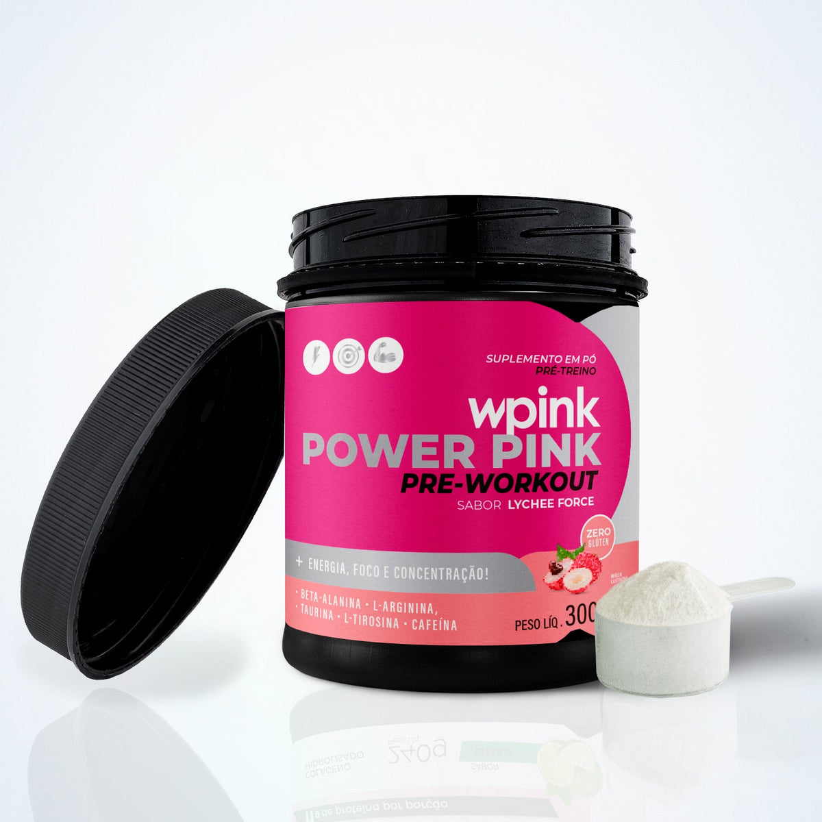 super power pink lichia - pré-treino - 300g